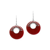 AE-1228-CR Sterling Silver Earring With Coral